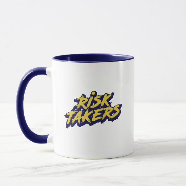 "Risk Takers" Urban Style Typography Tasse (Links)