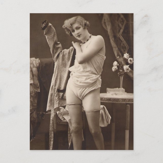 Riskante französische Foto-Postkarte Postkarte (Vorderseite)