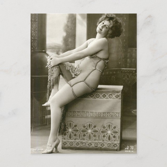 Riskante französische Foto-Postkarte Postkarte (Vorderseite)