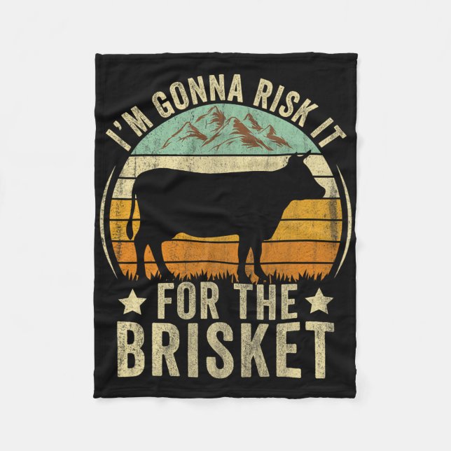 Riskier es für das Brisket Lustiger Fleischraucher Fleecedecke (Vorderseite)