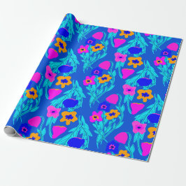 Riso Print Blume Farben hell Geschenkpapier