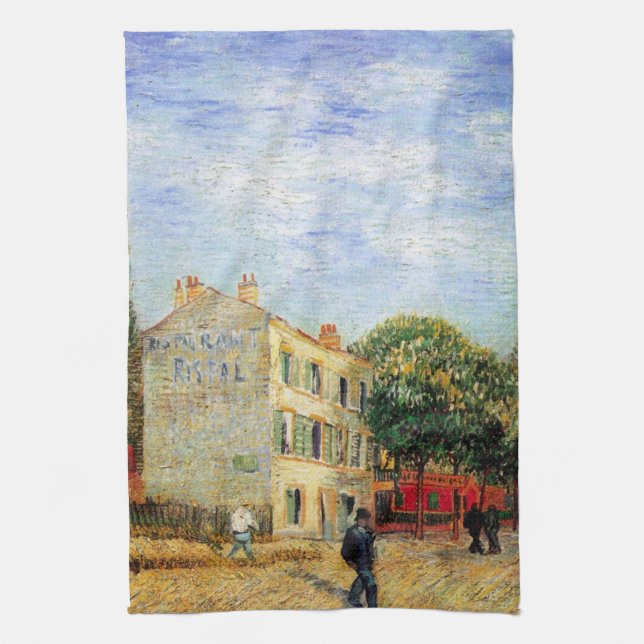 Rispal Restaurant in Asnieres by Vincent van Gogh Geschirrtuch (Vertikal)