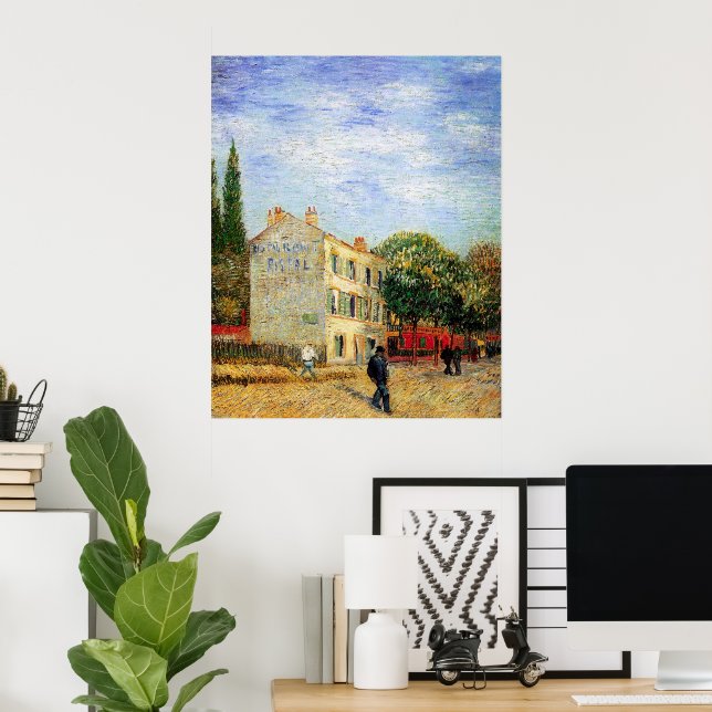 Rispal Restaurant in Asnieres by Vincent van Gogh Poster (Heimbüro)