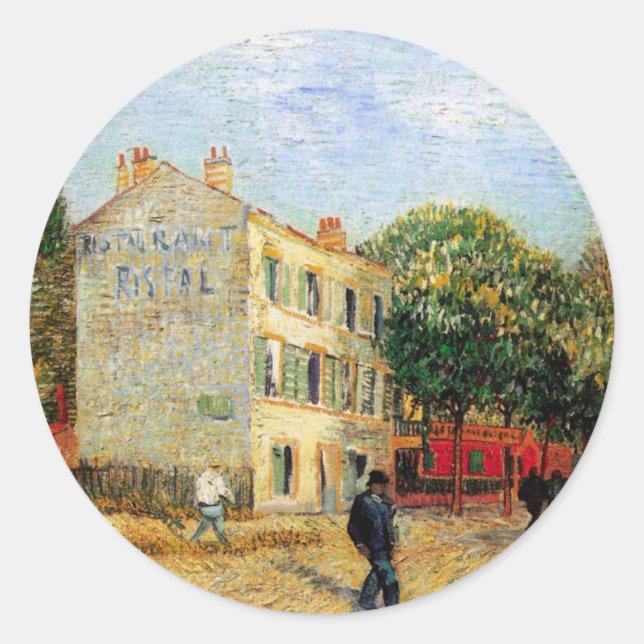Rispal Restaurant in Asnieres by Vincent van Gogh Runder Aufkleber (Vorderseite)