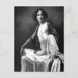 Risque Vintag flapper Girl Französisch Foto Postka Postkarte