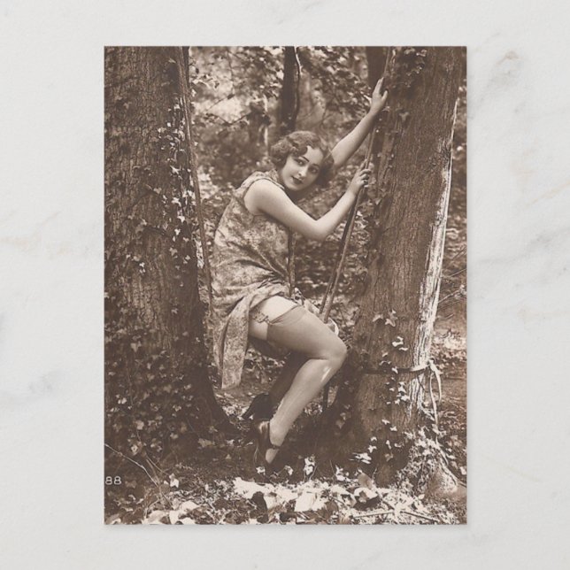 Risqué Vintages Foto Postkarte (Vorderseite)