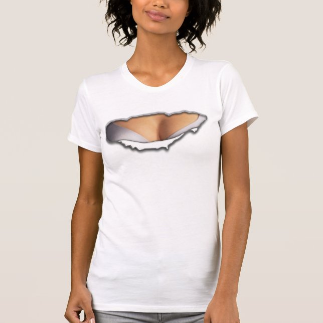 riss offenes Shirt, lustige FrauenShirts T-Shirt (Vorderseite)