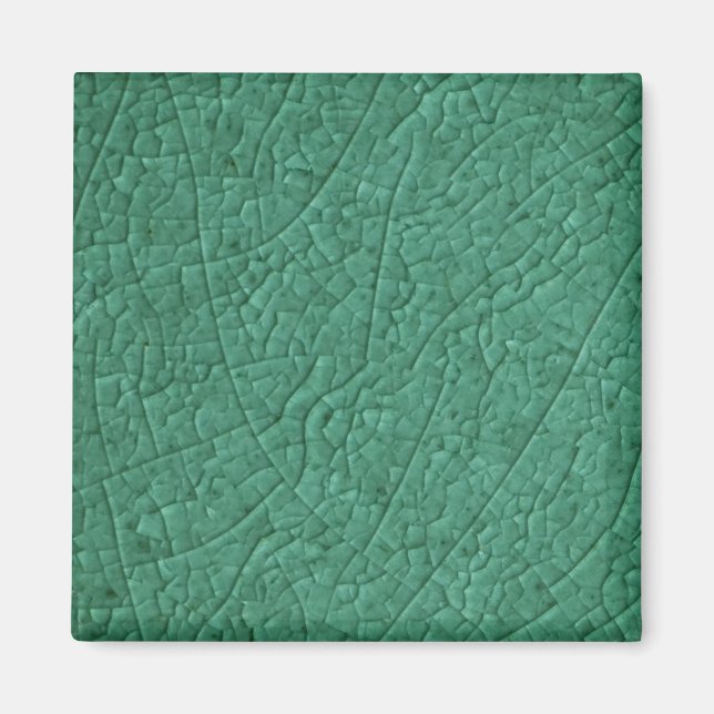 Risse aus grünem Stein Magnet (Vorne)