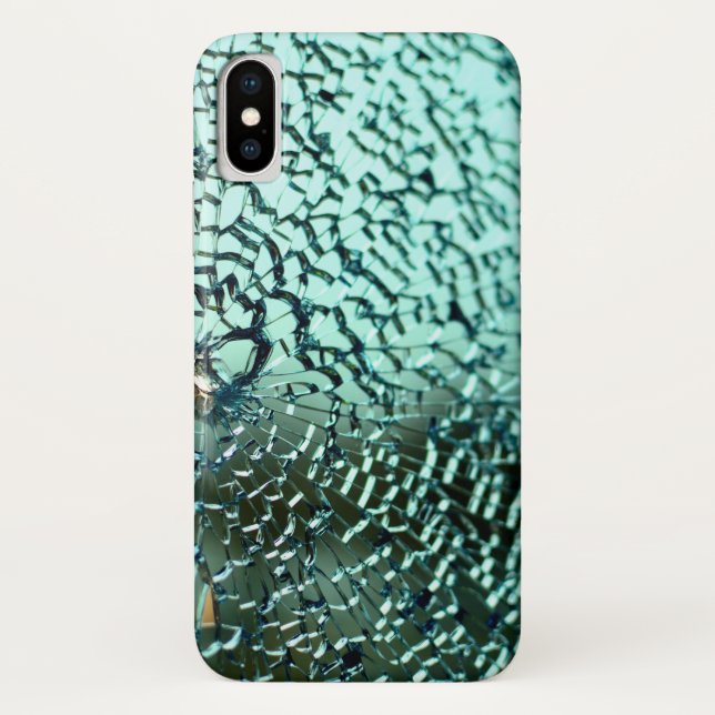Risse Glasscherben sehen aquamarin aus Case-Mate iPhone Hülle (Rückseite)