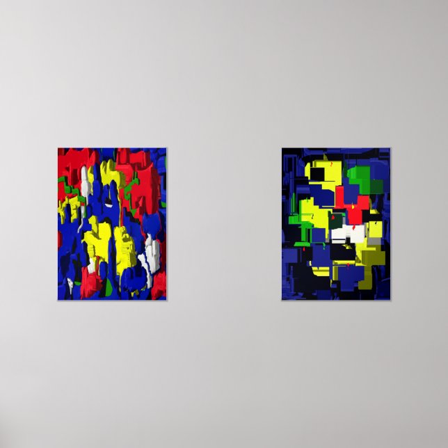 Risse im Blau, abstrakt Bilderwand Sets (Vorderseite)