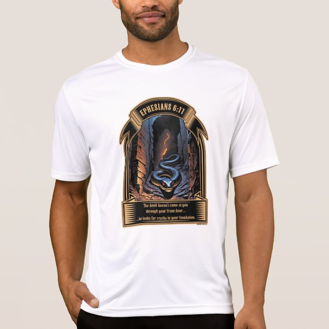 Risse in Ihrer Stiftung Ephesianer 6:11 T-Shirt (Vorderseite)
