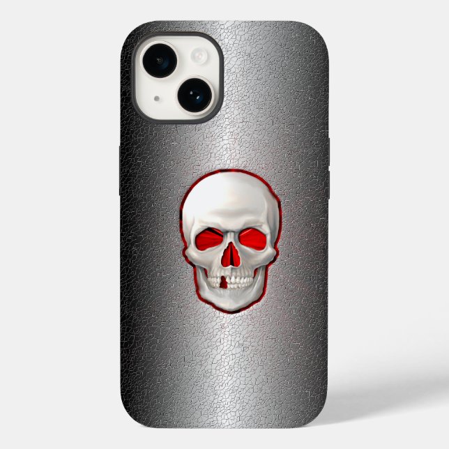 Risse Metalle - 3D glühender Skull-Inlay Case-Mate iPhone 14 Hülle (Rückseite)