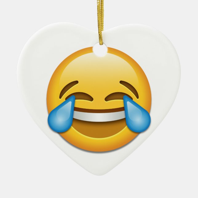 Risse von Freude emoji lustig Keramik Ornament (Vorne)