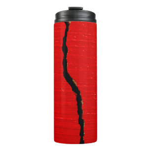 rissige rote Farbe Thermosbecher