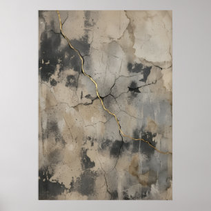 Rissige Steine Erde Textur Abstraktes Kunstposter Poster