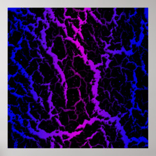 Rissige Weltraumlava - Blau/Rosa Poster