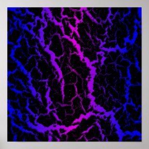 Rissige Weltraumlava - Blau/Rosa Poster