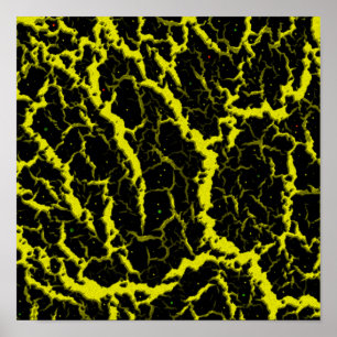 Rissige Weltraumlava - Gelb Poster