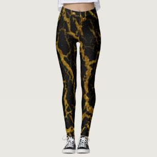 Rissige Weltraumlava - Glitter Orange Leggings