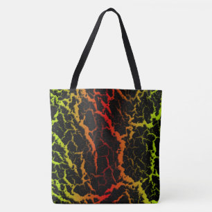 Rissige Weltraumlava - Limette/Rot Tasche