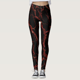 Rissiger Weltraum-Lava - Glitter Rot Leggings