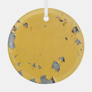 Rissiges gelbes Metall: schmutzige Textur. Ornament Aus Glas