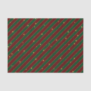 RISTMAS RED & GREEN DIAGONAL STRIPES SEIDENPAPIER