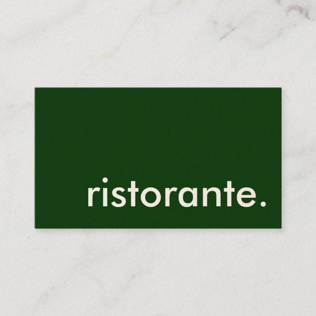 Ristorante. Visitenkarte (Vorderseite)