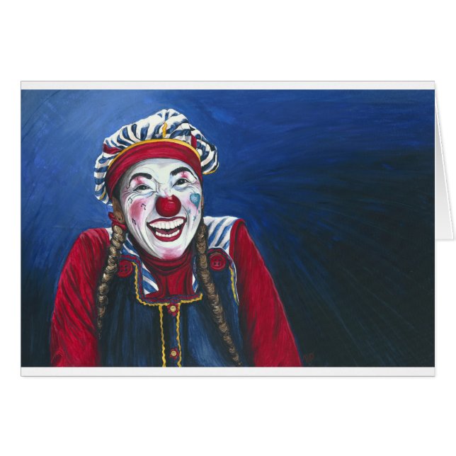 Rit nerveusement la peinture de clown (Devant horizontal)