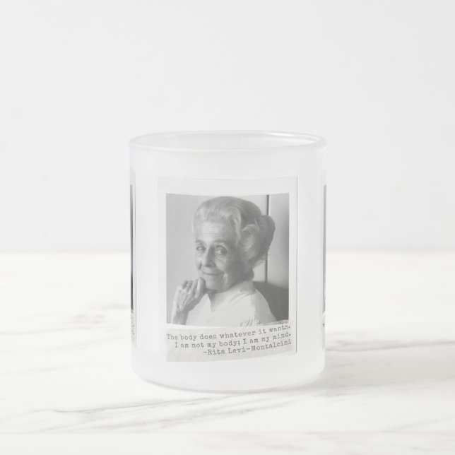 Rita Levi-Montalcini Zitat Frauen in der Wissensch Mattglastasse (Mittel)