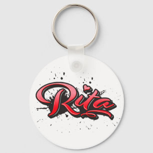 Rita red Heart Graffiti Schlüsselger Schlüsselanhänger