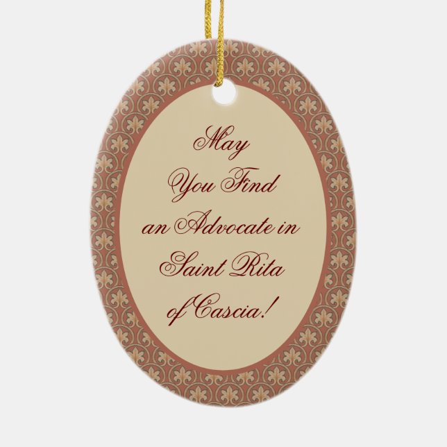 Rita von Cascia (M 015) Oval Keramik Ornament (Hinten)