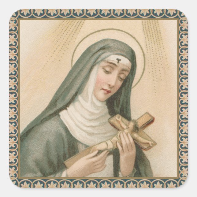 Rita von Cascia (M 015) Quadratischer Aufkleber (Vorderseite)