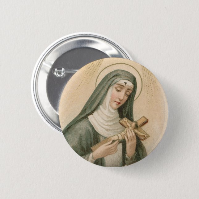 Rita von Cascia (M 015) Runde Button (Vorne & Hinten)