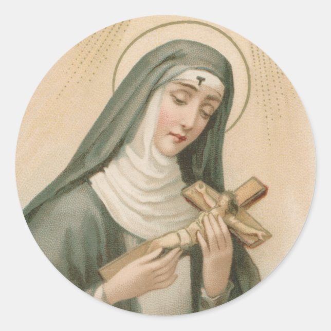 Rita von Cascia (M 015) Runder Aufkleber (Vorderseite)