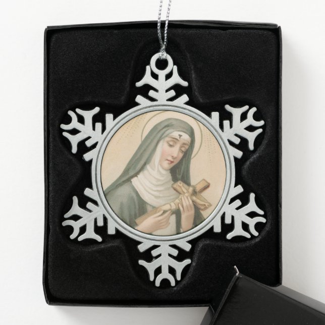 Rita von Cascia (M 015) Schneeflocken Zinn-Ornament (Box)
