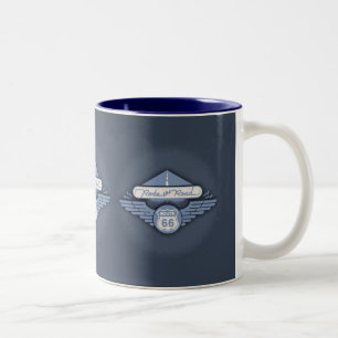 Ritt die Straße - Blau Zweifarbige Tasse