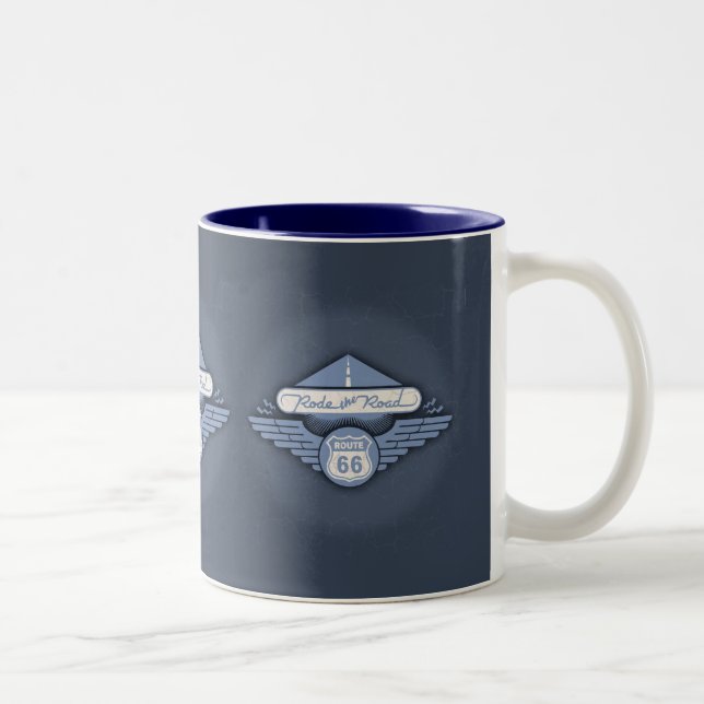 Ritt die Straße - Blau Zweifarbige Tasse (Rechts)
