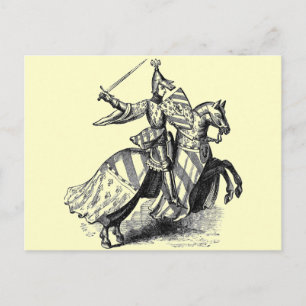 Ritter auf der Postkarte des Pferdes