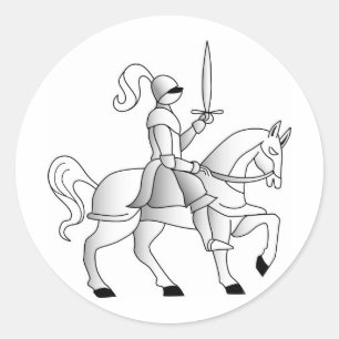 Ritter auf Pferd Runder Aufkleber
