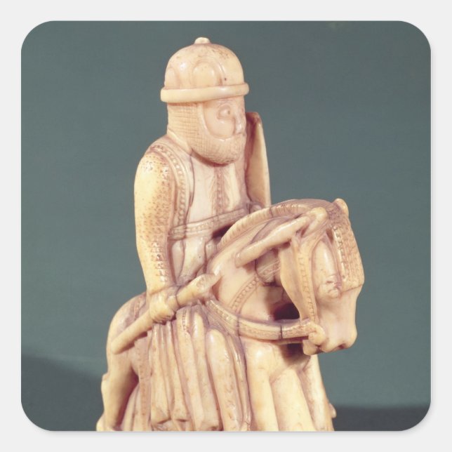 Ritter aus dem Schach-Set Quadratischer Aufkleber (Vorderseite)