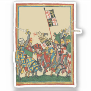 Ritter Charging, Codex Manesse aus dem 14. Jahrhun Aufkleber