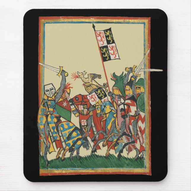 Ritter Charging, Codex Manesse aus dem 14. Jahrhun Mousepad (Vorne)