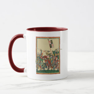 Ritter Charging, Codex Manesse aus dem 14. Jahrhun Tasse