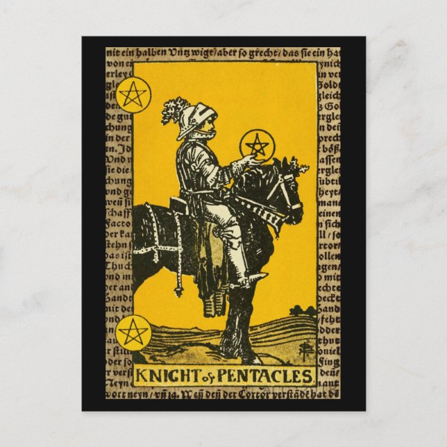 Ritter des Pentagramms Tarot Postkarte (Vorderseite)