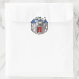 Ritter & Drache Burg Party Favor Aufkleber