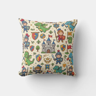 Ritter-Drachen-Schloss-Muster-Wurfkissen Kissen