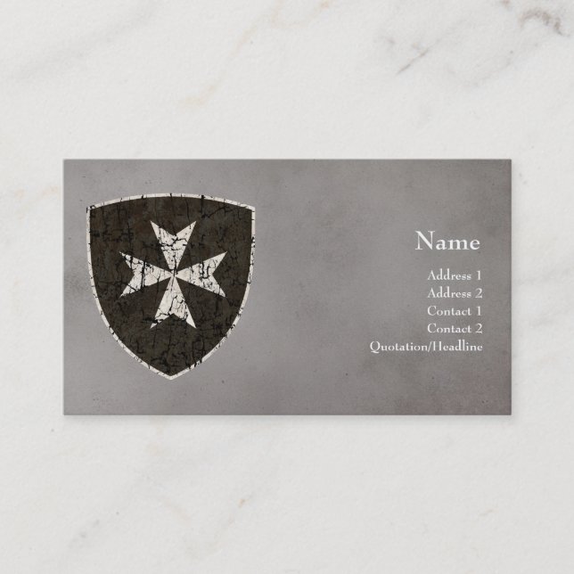Ritter Hospitaller Kreuz, beunruhigt Visitenkarte (Vorderseite)