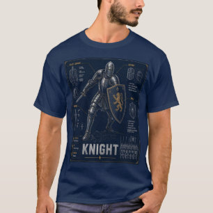 Ritter im Mittelalter Blueprint T-Shirt Europäis