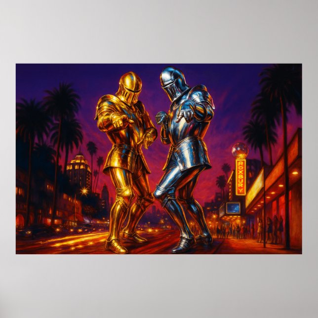 Ritter in der Roxbury - Golden and Silver Disco Ar Poster (Vorne)